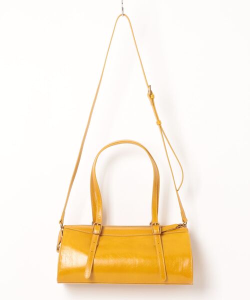 Three Four Time（ｽﾘｰﾌｫｰﾀｲﾑ）の「牛革横長ベルトショルダー（ショルダーバッグ・レディース・マスタード/ブルー・FREE）」の3枚目の写真