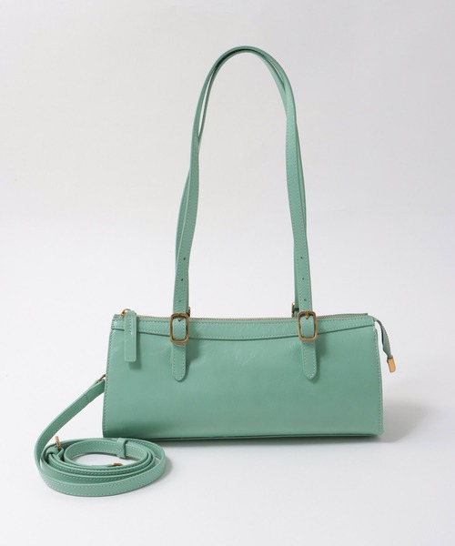 Three Four Time（ｽﾘｰﾌｫｰﾀｲﾑ）の「牛革横長ベルトショルダー（ショルダーバッグ・レディース・マスタード/ブルー・FREE）」の18枚目の写真