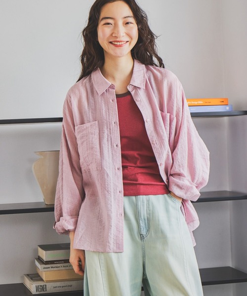 niko and...(ニコアンド)の「ドルマンシアーワイドシャツ(シャツ/ブラウス・レディース・ライトブルー/ピンク/ブラウン/チャコール/オフホワイト・LARGE/MEDIUM)」の1枚目の写真