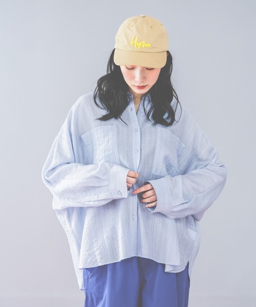 niko and...(ニコアンド)の「ドルマンシアーワイドシャツ(シャツ/ブラウス・レディース・ライトブルー/ピンク/ブラウン/チャコール/オフホワイト・LARGE/MEDIUM)」の5枚目の写真