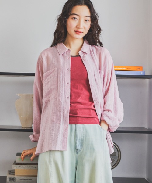 niko and...(ニコアンド)の「ドルマンシアーワイドシャツ(シャツ/ブラウス・レディース・ライトブルー/ピンク/ブラウン/チャコール/オフホワイト・LARGE/MEDIUM)」の10枚目の写真