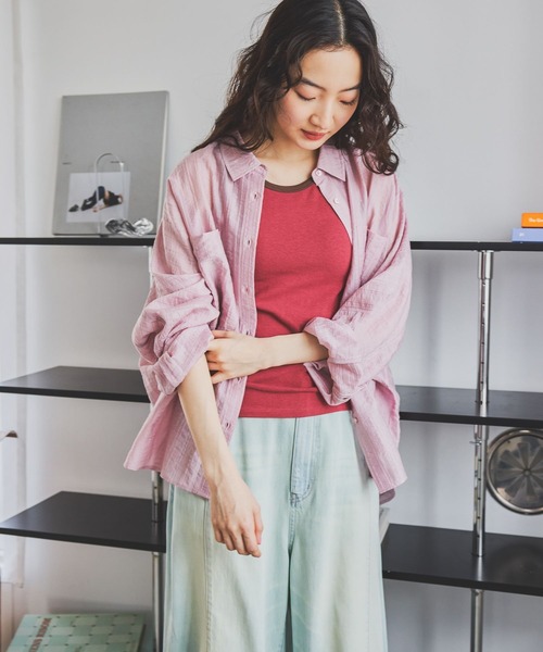 niko and...(ニコアンド)の「ドルマンシアーワイドシャツ(シャツ/ブラウス・レディース・ライトブルー/ピンク/ブラウン/チャコール/オフホワイト・LARGE/MEDIUM)」の8枚目の写真