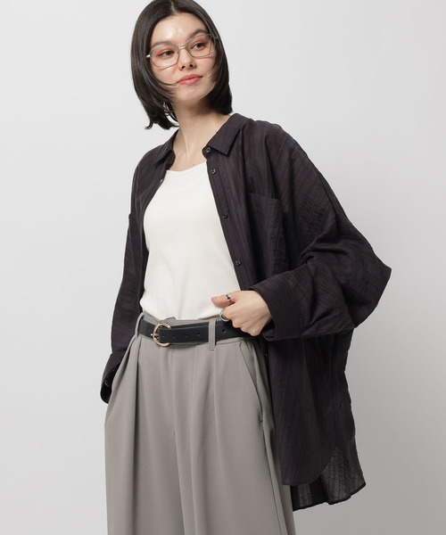 niko and...(ニコアンド)の「ドルマンシアーワイドシャツ(シャツ/ブラウス・レディース・ライトブルー/ピンク/ブラウン/チャコール/オフホワイト・LARGE/MEDIUM)」の18枚目の写真