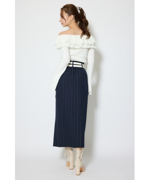 rienda(リエンダ)の「ダブルウエストデザインロングスカート 春服 夏服(スカート・レディース・ホワイト/ブラウン/ブルー系その他3・SMALL/MEDIUM)」の7枚目の写真