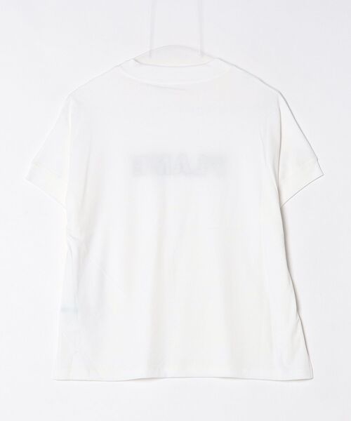 EGLANTINE(エグランティーヌ)の「EGLANTINE レースロゴ刺繍半袖Tシャツ 日本製 ローズペトール(Tシャツ/カットソー・レディース・ブルー/レモンイエロー/オフホワイト/チャコールグレー・38)」の5枚目の写真