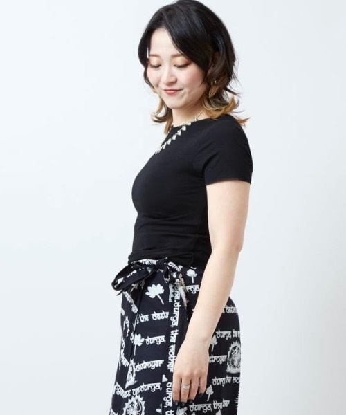 チャイハネ(チャイハネ)の「【チャイハネ】ソルユートTシャツ(Tシャツ/カットソー・レディース・ホワイト/ピンク/ブラック/ターコイズブルー・FREE)」の7枚目の写真