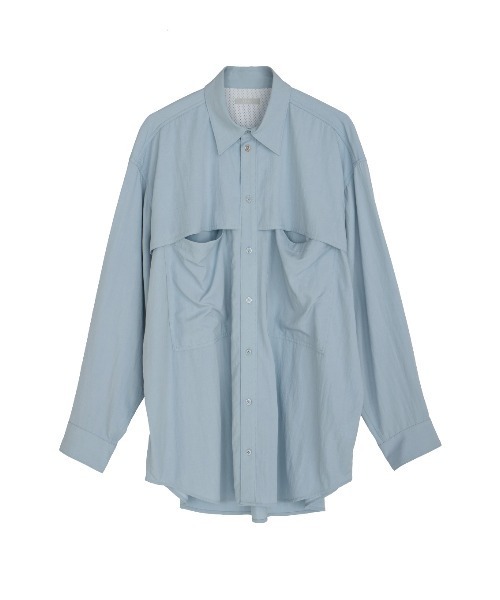 ELCHELE(エルチェレ)の「UTILITY OVER SHIRT(シャツ/ブラウス・レディース・ホワイト/ネイビー/ライトブルー・FREE)」の20枚目の写真