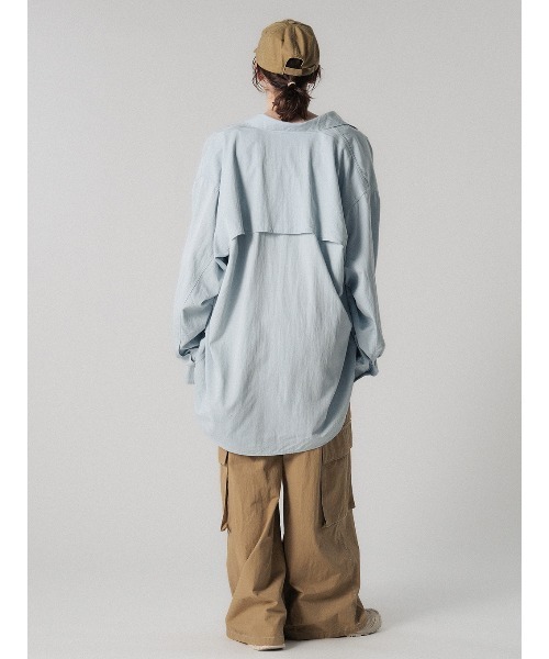ELCHELE(エルチェレ)の「UTILITY OVER SHIRT(シャツ/ブラウス・レディース・ホワイト/ネイビー/ライトブルー・FREE)」の9枚目の写真