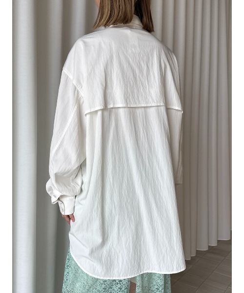 ELCHELE(エルチェレ)の「UTILITY OVER SHIRT(シャツ/ブラウス・レディース・ホワイト/ネイビー/ライトブルー・FREE)」の16枚目の写真