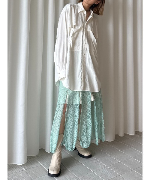 ELCHELE(エルチェレ)の「UTILITY OVER SHIRT(シャツ/ブラウス・レディース・ホワイト/ネイビー/ライトブルー・FREE)」の17枚目の写真