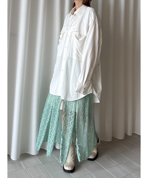 ELCHELE(エルチェレ)の「UTILITY OVER SHIRT(シャツ/ブラウス・レディース・ホワイト/ネイビー/ライトブルー・FREE)」の18枚目の写真