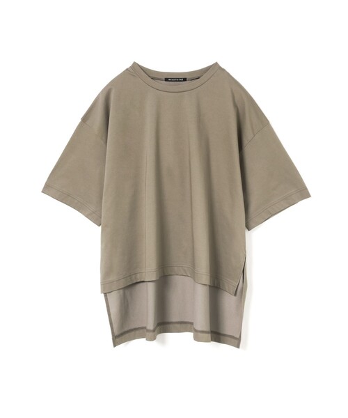 mizuiroind(ミズイロインド)の「mizuiro ind サイドスリットワイドチュニックTシャツ(Tシャツ/カットソー・レディース・ブラック/チャコールグレー/ネイビー/ベージュ/オフホワイト/ブルー・FREE)」の4枚目の写真
