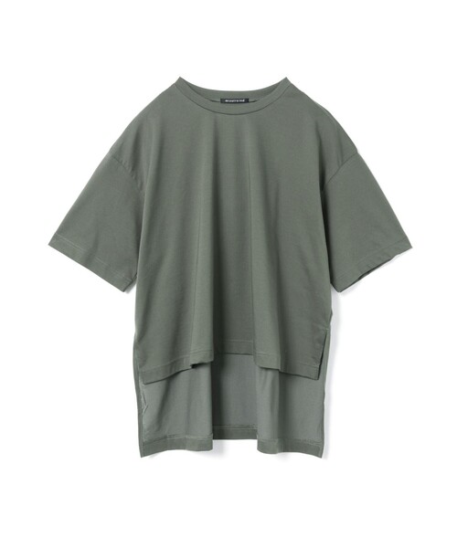 mizuiroind(ミズイロインド)の「mizuiro ind サイドスリットワイドチュニックTシャツ(Tシャツ/カットソー・レディース・ブラック/チャコールグレー/ネイビー/ベージュ/オフホワイト/ブルー/グレー・FREE)」の5枚目の写真