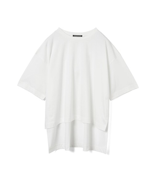 mizuiroind(ミズイロインド)の「mizuiro ind サイドスリットワイドチュニックTシャツ(Tシャツ/カットソー・レディース・ブラック/チャコールグレー/ネイビー/ベージュ/オフホワイト/ブルー・FREE)」の2枚目の写真