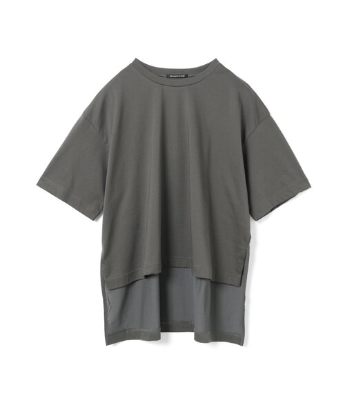 mizuiroind(ミズイロインド)の「mizuiro ind サイドスリットワイドチュニックTシャツ(Tシャツ/カットソー・レディース・ブラック/チャコールグレー/ネイビー/ベージュ/オフホワイト/ブルー・FREE)」の7枚目の写真