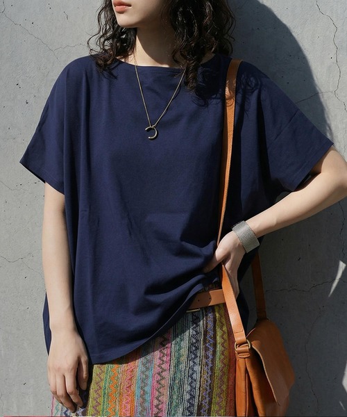 antiqua(アンティカ)の「綿100 汗ジミ防止 半袖 Tシャツ(Tシャツ/カットソー・レディース・ホワイト/グレー系その他2/ネイビー/杢グレー/ブラック/ブラウン系その他/ブラウン系その他2/ブルー系その他/グレー系その他/ホワイト系その他/ブラック系その他/グレー系その他3・ONESIZE)」の12枚目の写真