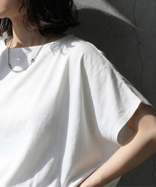 antiqua(アンティカ)の「綿100 汗ジミ防止 半袖 Tシャツ(Tシャツ/カットソー・レディース・ホワイト/グレー系その他2/ネイビー/杢グレー/ブラック/ブラウン系その他/ブラウン系その他2/ブルー系その他/グレー系その他/ホワイト系その他/ブラック系その他/グレー系その他3・ONESIZE)」の17枚目の写真