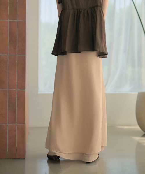 LAULEN(ローレン)の「double hem side slit long skirt /ダブルヘムサイドスリットロングスカート(スカート・レディース・アイボリー/ブラック/ピンク・FREE)」の16枚目の写真