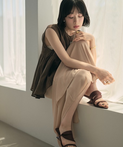 LAULEN(ローレン)の「double hem side slit long skirt /ダブルヘムサイドスリットロングスカート(スカート・レディース・アイボリー/ブラック/ピンク・FREE)」の21枚目の写真