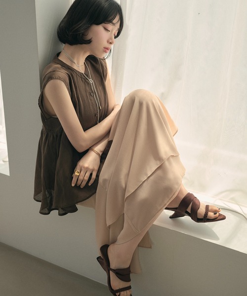 LAULEN(ローレン)の「double hem side slit long skirt /ダブルヘムサイドスリットロングスカート(スカート・レディース・アイボリー/ブラック/ピンク・FREE)」の20枚目の写真
