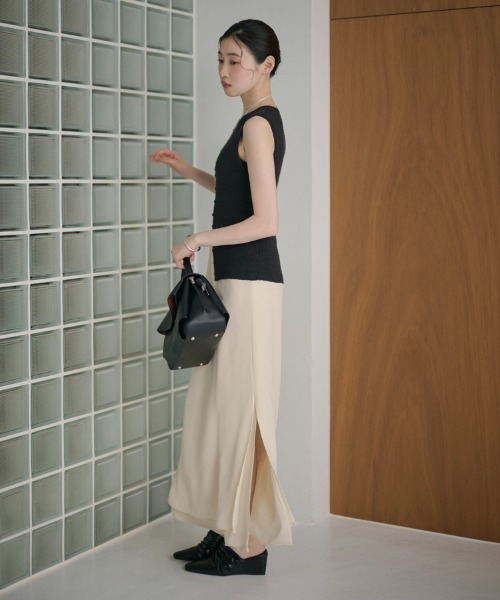 LAULEN(ローレン)の「double hem side slit long skirt /ダブルヘムサイドスリットロングスカート(スカート・レディース・アイボリー/ブラック/ピンク・FREE)」の10枚目の写真