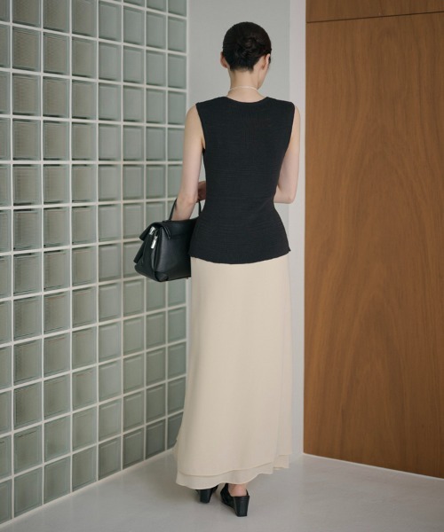 LAULEN(ローレン)の「double hem side slit long skirt /ダブルヘムサイドスリットロングスカート(スカート・レディース・アイボリー/ブラック/ピンク・FREE)」の11枚目の写真