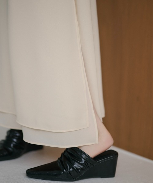 LAULEN(ローレン)の「double hem side slit long skirt /ダブルヘムサイドスリットロングスカート(スカート・レディース・アイボリー/ブラック/ピンク・FREE)」の14枚目の写真