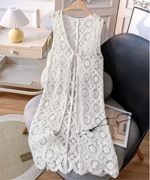 ＆soiree（アンドソワレ）の「クロシェ編みロングベスト（ベスト）」