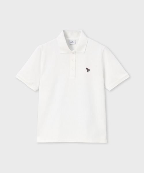 PS Paul Smith(ピーエスポールスミス)の「【オンラインショップ限定】ウィメンズ ゼブラ ワンポイント ポロシャツ / 165407 EC224V(ポロシャツ・レディース・オフホワイト/ネイビー・SMALL/MEDIUM/LARGE/2L)」の1枚目の写真