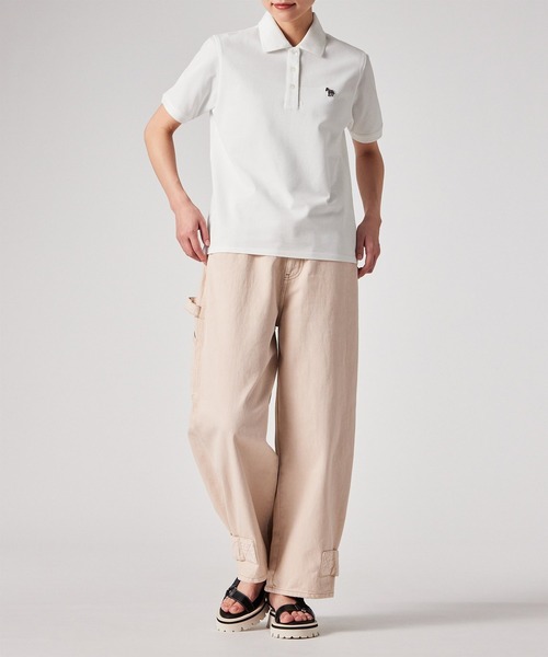 PS Paul Smith(ピーエスポールスミス)の「【オンラインショップ限定】ウィメンズ ゼブラ ワンポイント ポロシャツ / 165407 EC224V(ポロシャツ・レディース・オフホワイト/ネイビー・SMALL/MEDIUM/LARGE/2L)」の6枚目の写真