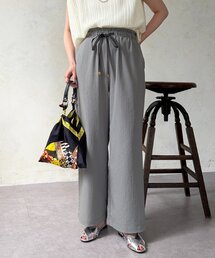 【接触冷感】【UVカット】【コスパ◎】リネンライク配色イージーパンツ