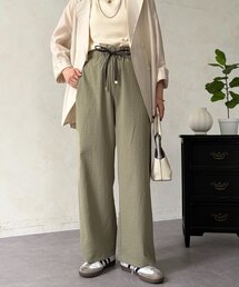 Chez toi | 【コスパ◎】【ラクなのにきれい見え】リネンライク配色イージーパンツ(その他パンツ)