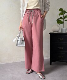 【接触冷感】【UVカット】【コスパ◎】リネンライク配色イージーパンツ
