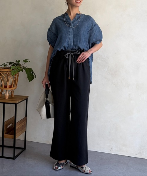 Chez toi(シェトワ)の「【コスパ◎】【ラクなのにきれい見え】リネンライク配色イージーパンツ(その他パンツ・レディース・ピンク/ベージュ/ネイビー/ブラック/カーキ・FREE)」の19枚目の写真