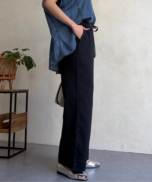 Chez toi(シェトワ)の「【コスパ◎】【ラクなのにきれい見え】リネンライク配色イージーパンツ(その他パンツ・レディース・ピンク/ベージュ/ネイビー/ブラック/カーキ・FREE)」の22枚目の写真