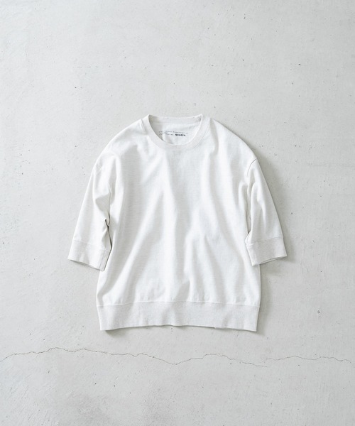 quadro(クオドロ)の「シェルタリングドライオックス6分袖クルーネックプルオーバー(Tシャツ/カットソー・レディース・ブラック/グレイッシュベージュ/ホワイト・FREE)」の3枚目の写真