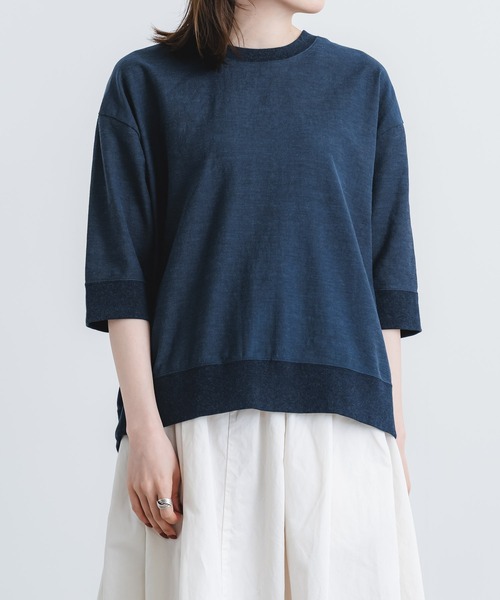 quadro(クオドロ)の「シェルタリングドライオックス6分袖クルーネックプルオーバー(Tシャツ/カットソー・レディース・ブラック/グレイッシュベージュ/ホワイト・FREE)」の1枚目の写真