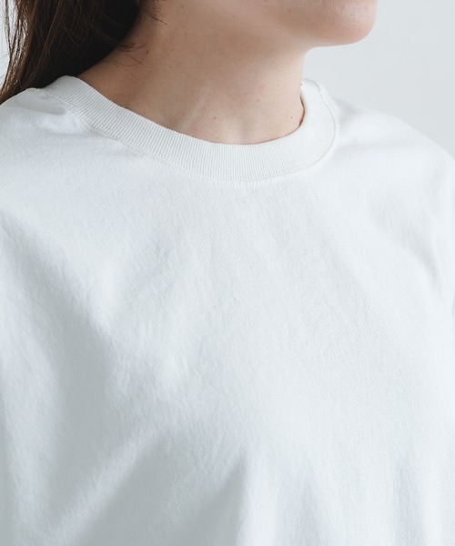 quadro(クオドロ)の「シェルタリングドライオックス6分袖クルーネックプルオーバー(Tシャツ/カットソー・レディース・ブラック/グレイッシュベージュ/ホワイト・FREE)」の5枚目の写真