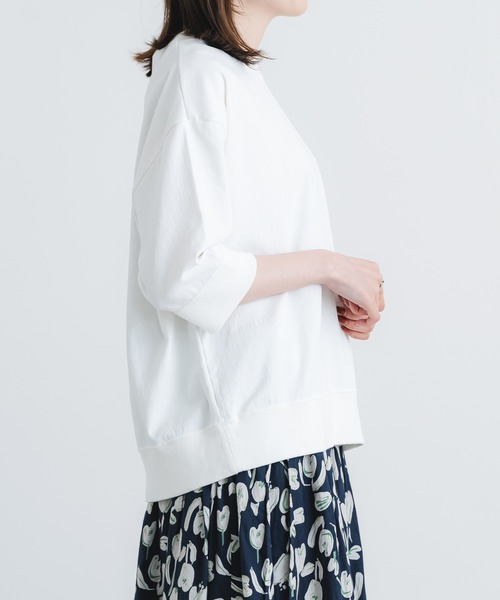 quadro(クオドロ)の「シェルタリングドライオックス6分袖クルーネックプルオーバー(Tシャツ/カットソー・レディース・ブラック/グレイッシュベージュ/ホワイト・FREE)」の9枚目の写真