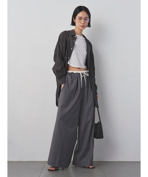 MIESROHE（ミースロエ）の「【洗える・接触冷感】サイドスリット　シアーシャツ（シャツ/ブラウス・レディース・ホワイト/ブルー/チャコールグレー・F）」の20枚目の写真