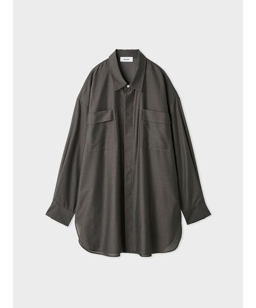 MIESROHE（ミースロエ）の「【洗える・接触冷感】サイドスリット　シアーシャツ（シャツ/ブラウス・レディース・ホワイト/ブルー/チャコールグレー・F）」の15枚目の写真