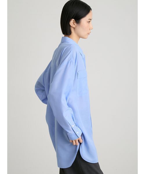 MIESROHE（ミースロエ）の「【洗える・接触冷感】サイドスリット　シアーシャツ（シャツ/ブラウス・レディース・ホワイト/ブルー/チャコールグレー・F）」の5枚目の写真