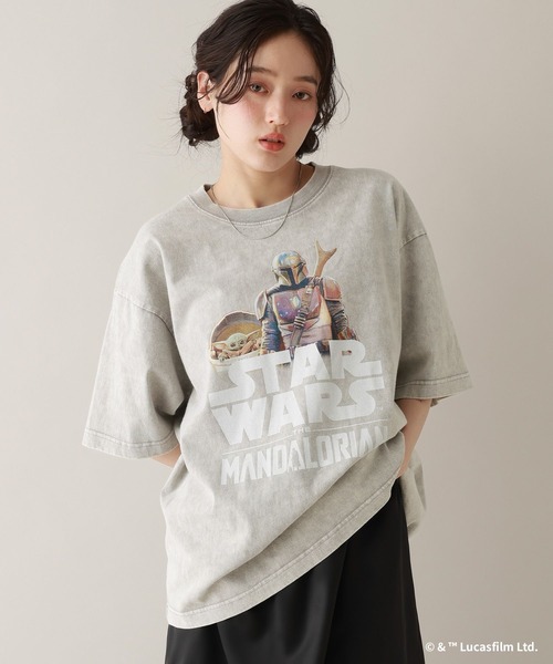 STAR WARS（スターウォーズ）の「【STAR WARS/スター・ウォーズ】ピグメント加工プリントTシャツ（Tシャツ/カットソー・レディース・ホワイト系その他/ブラック系その他/レッド系その他・LARGE/MEDIUM）」の7枚目の写真