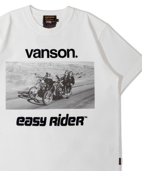 VANSON（ヴァンソン）の「VANSON×EAZY RIDER 天竺SSTEE-2601（Tシャツ/カットソー・メンズ・ブラック/ホワイト・L/XL/M）」の2枚目の写真