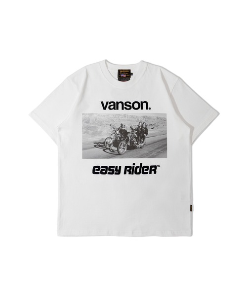 VANSON（ヴァンソン）の「VANSON×EAZY RIDER 天竺SSTEE-2601（Tシャツ/カットソー・メンズ・ブラック/ホワイト・L/XL/M）」の3枚目の写真