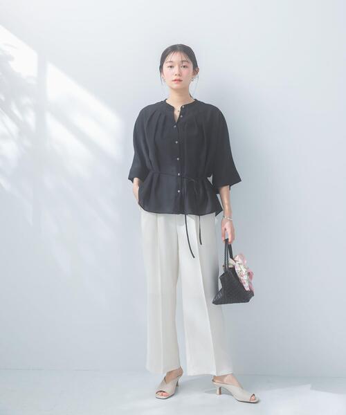 URBAN RESEARCH ROSSO WOMEN(アーバンリサーチ ロッソ)の「『WEB/一部店舗限定』リネン混ドルマンタックブラウス(シャツ/ブラウス・レディース・ブルー系その他/ブラック/オフホワイト・FREE)」の13枚目の写真