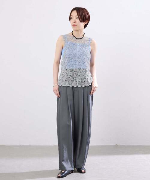 IENA(イエナ)の「《追加》enrica/エンリカ レースガラKNIT ニット KNIT 225(ニット/セーター・レディース・グレー/ブラック・FREE)」の7枚目の写真