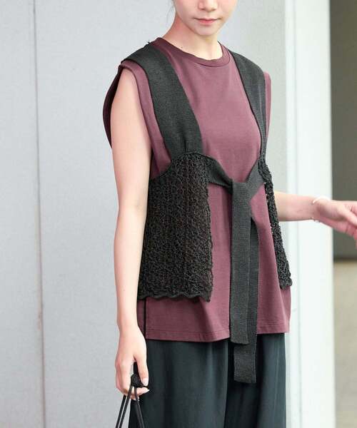 IENA(イエナ)の「《追加》enrica/エンリカ レースガラKNIT ニット KNIT 225(ニット/セーター・レディース・グレー/ブラック・FREE)」の11枚目の写真