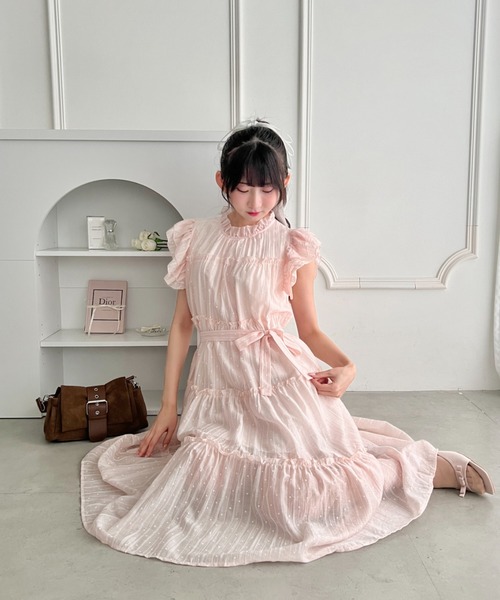 Loueme(ルエム)の「ドットティアードリボンロングワンピース(ワンピース・レディース・ホワイト/ライトグリーン/ピンク/ライトブルー・FREE)」の20枚目の写真