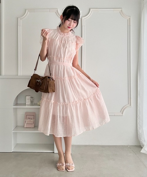 Loueme(ルエム)の「ドットティアードリボンロングワンピース(ワンピース・レディース・ホワイト/ライトグリーン/ピンク/ライトブルー・FREE)」の21枚目の写真
